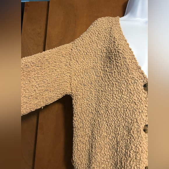 Women’s Cardigan Kamel Button Down Size M Sherpa Sweater V-Neck Social Standard - Picture 6 of 10